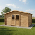 Abri de Jardin en Bois Massif 12m² avec Porte Vitrée et Serrure
