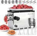 Hachoir à Viande Électrique Professionnel Anatole 1300W, Acier Inoxydable, Multifonction avec Plaques 4-12mm et Accessoires à Saucisse, 220V