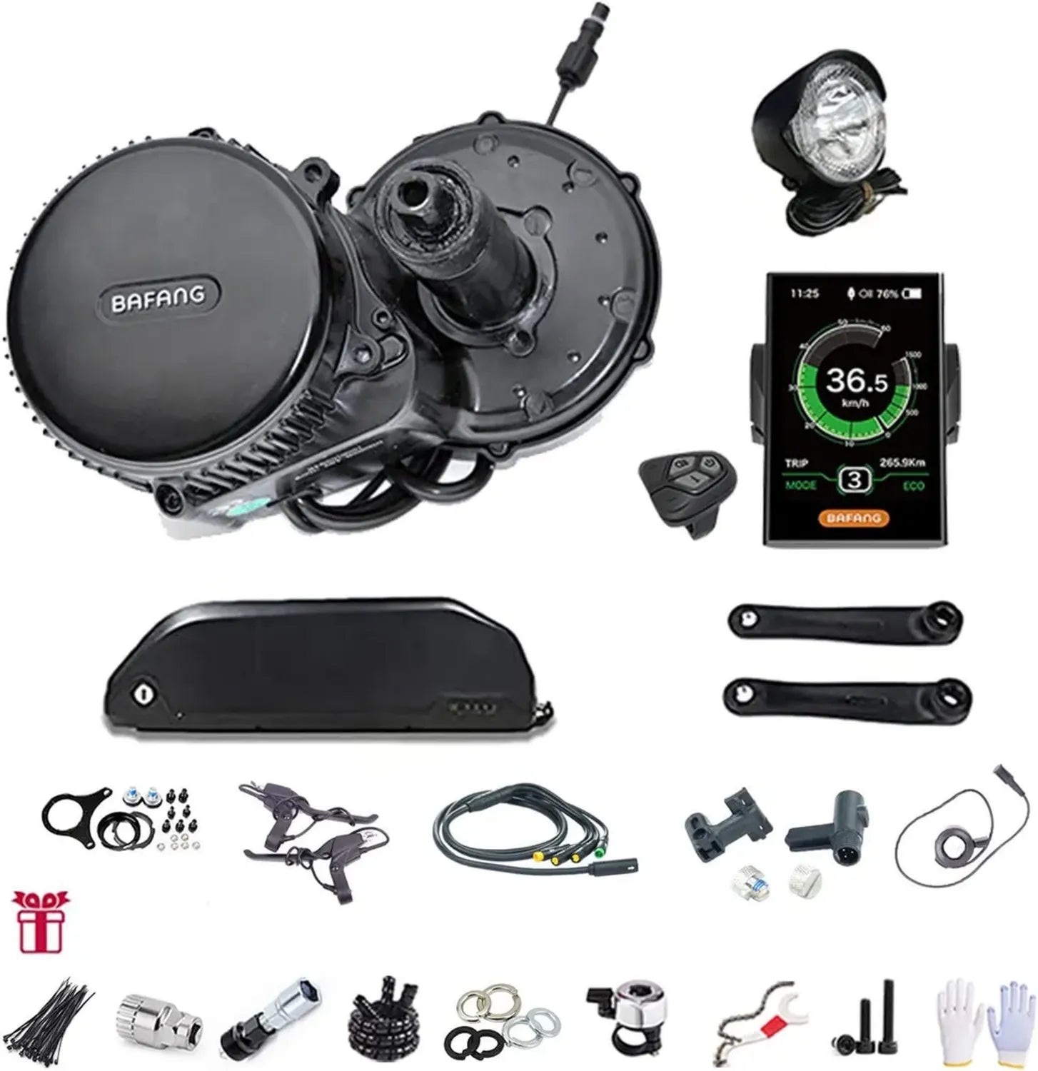 Kit de Conversion Électrique Bafang 36V 250W pour VTT et Vélo de Route avec Batterie 19.2Ah