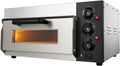 Mini Four à Pizza Électrique 40 cm - 2000W - Pierre Réfractaire - Jusqu'à 350°C - Acier Inoxydable