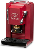 Machine à Café Professionnelle FABER Pro Deluxe ESE 44mm, Finition Chrome, Rouge Cerise, Pression Haute