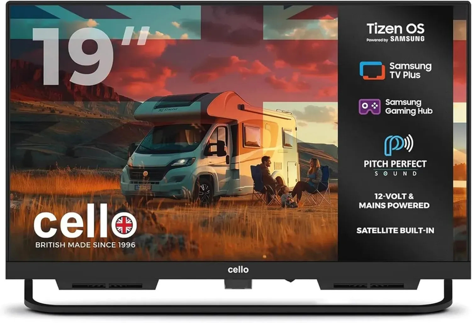 Téléviseur Smart 19 pour Camping-Car, Tizen OS, Hub Gaming, Bluetooth