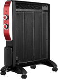 Radiateur électrique 2000W noir avec roulettes et thermostat - Purline MR2000B