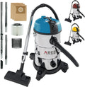 Aspirateur Industriel AREBOS 1300W, 5 en 1, 30L, Acier Inoxydable, Fonction Soufflage, Bleu