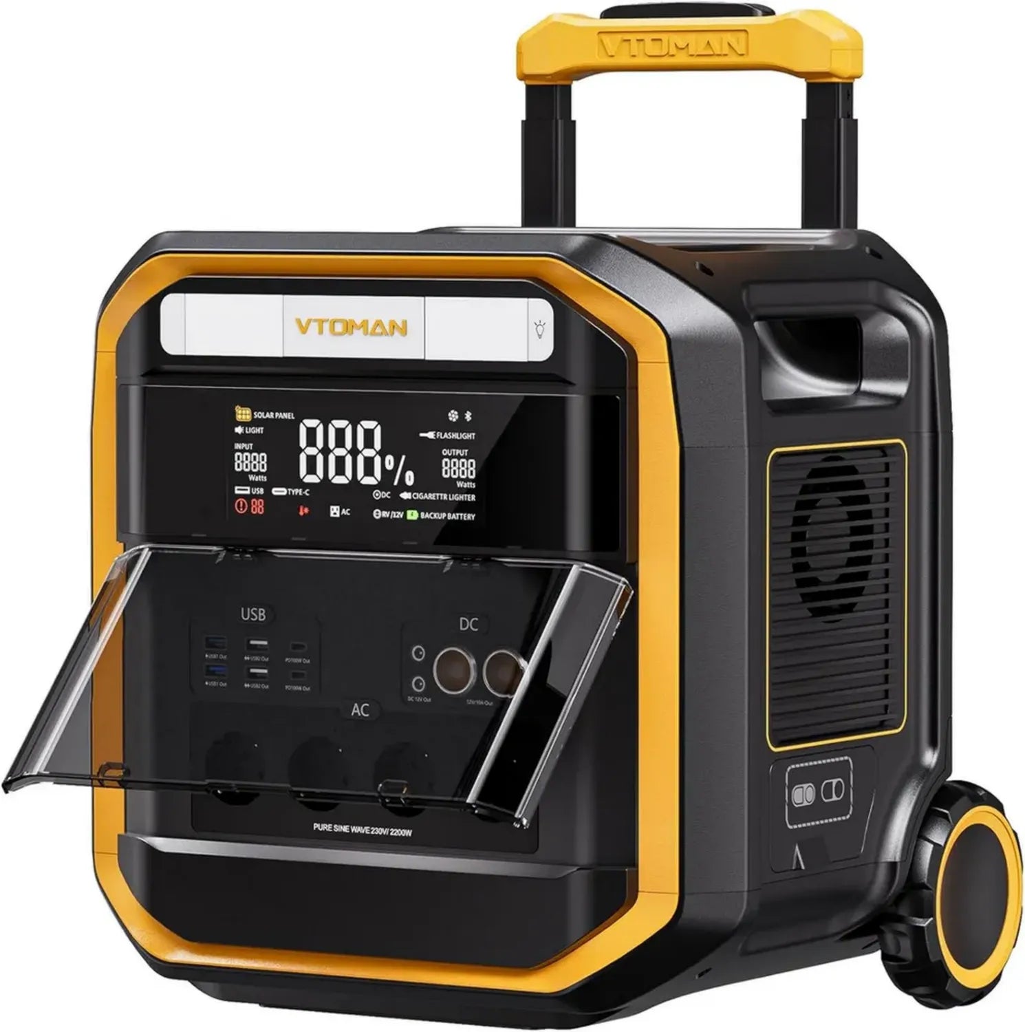 Générateur Solaire Portable 3600W LiFePO4, Extensible 3096-6192Wh, Recharge Rapide 2h