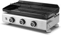 Plancha à Gaz Silvia IIG Evo par Favex - 3 Brûleurs, 7,95 kW, Plaque en Fonte Émaillée 6 mm, Cuisson Uniforme, 67x34 cm, Convient pour 8 à 10 Personnes