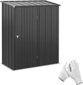 Abri de Jardin Métallique Noir avec Serrure 161,5 x 94,5 x 196 cm pour Rangement