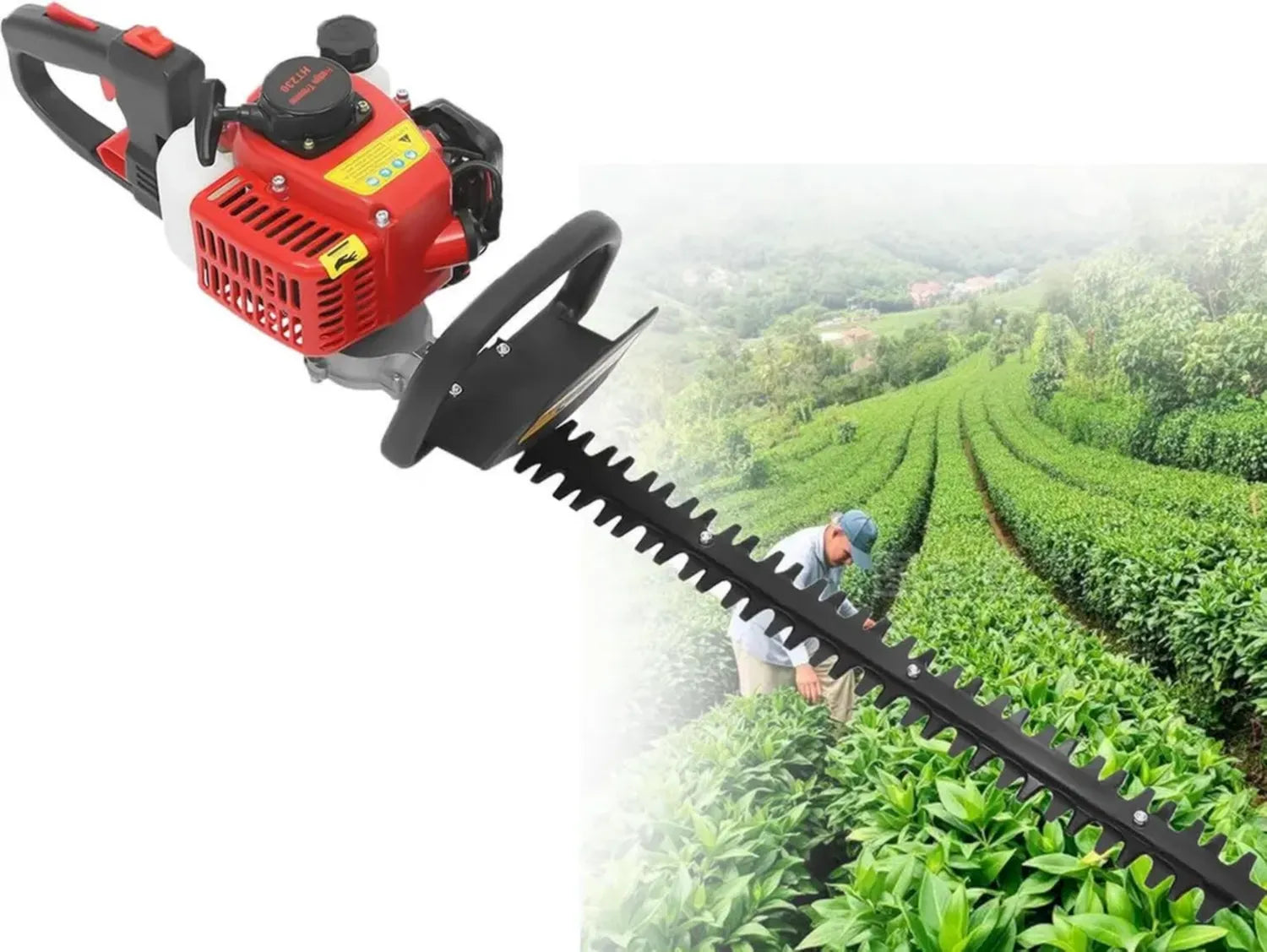 Taille-haie thermique 22,5 cc – Lame 60 cm, 2600 tr/min, idéal pour jardins et arbustes