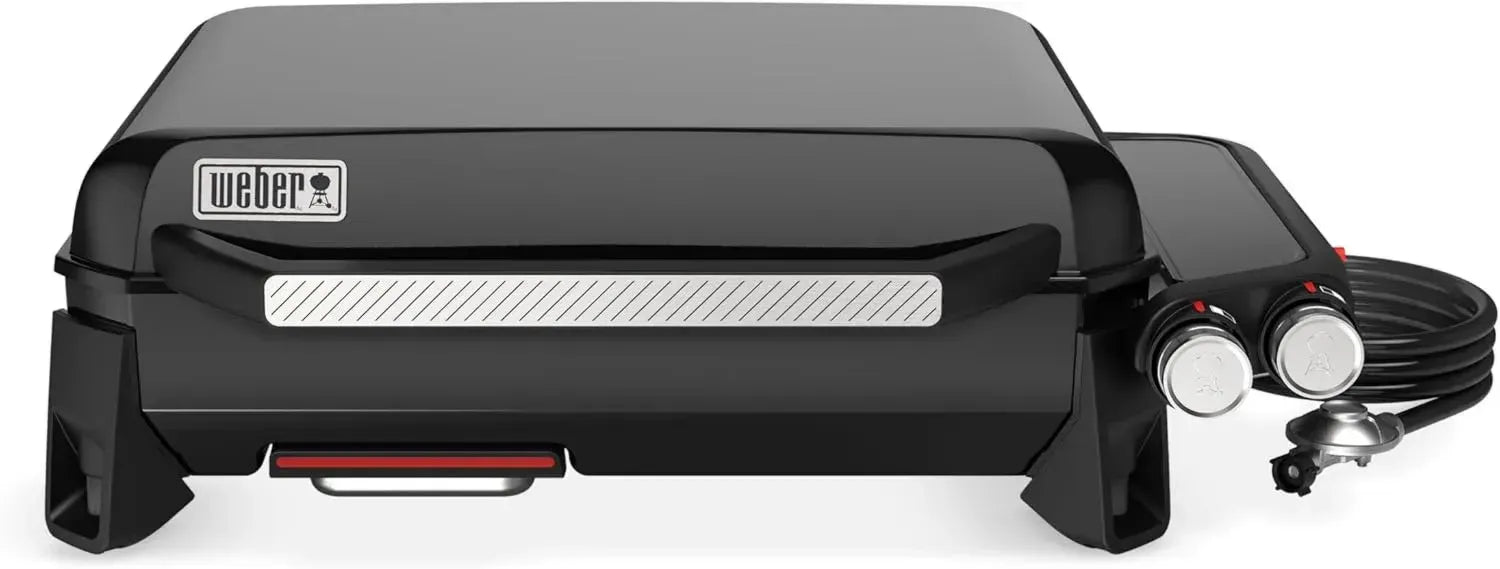 Weber Plancha Premium 56 cm, 2 Brûleurs, Chaleur Uniforme 260°C, Surface Antiadhésive Émaillée, Pieds Réglables