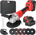 Meuleuse d'angle sans fil 125 mm, 2 batteries 3,0 Ah, moteur brushless, 12000 tr/min, 6 disques, coupe précise