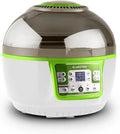 KLARSTEIN VitAir Turbo - Friteuse à air chaude sans huile, 9L, Halogène infrarouge, 1400W, Température réglable, Minuterie intégrée, Écran LCD, Vert-blanc