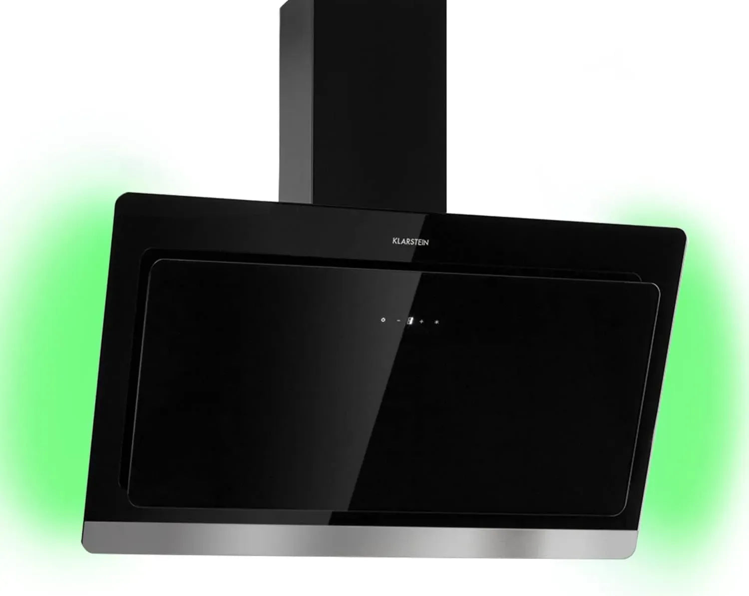 Klarstein Hotte Inclinée 90 cm, Silencieuse avec LED RGB, Débit 563 m³/h, Classe A, Évacuation et Recirculation