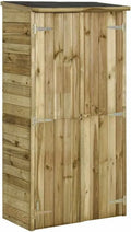 Cabane de Jardin en Bois pour Outils avec 3 Étagères et 2 Portes, Rangement Extérieur Patio, Pin 85x48x177 cm
