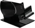 Trancheuse Électrique Noire EUREL RS92 – Idéale pour Jambon, Pain et Charcuterie, Lame en Acier Inoxydable, Épaisseur de Coupe Réglable 0-15 mm, avec Plateau et Rangement, Moteur DC EcoDrive 80W
