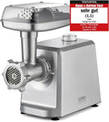 Hachoir à Viande Électrique CASO FW 2500, 2500W, Multifonction avec Accessoires à Saucisses, Inox