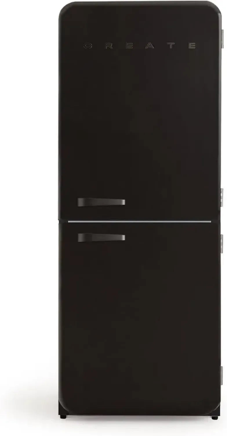 Réfrigérateur Combiné Rétro 401L Noir avec Système No Frost et Congélateur Intégré