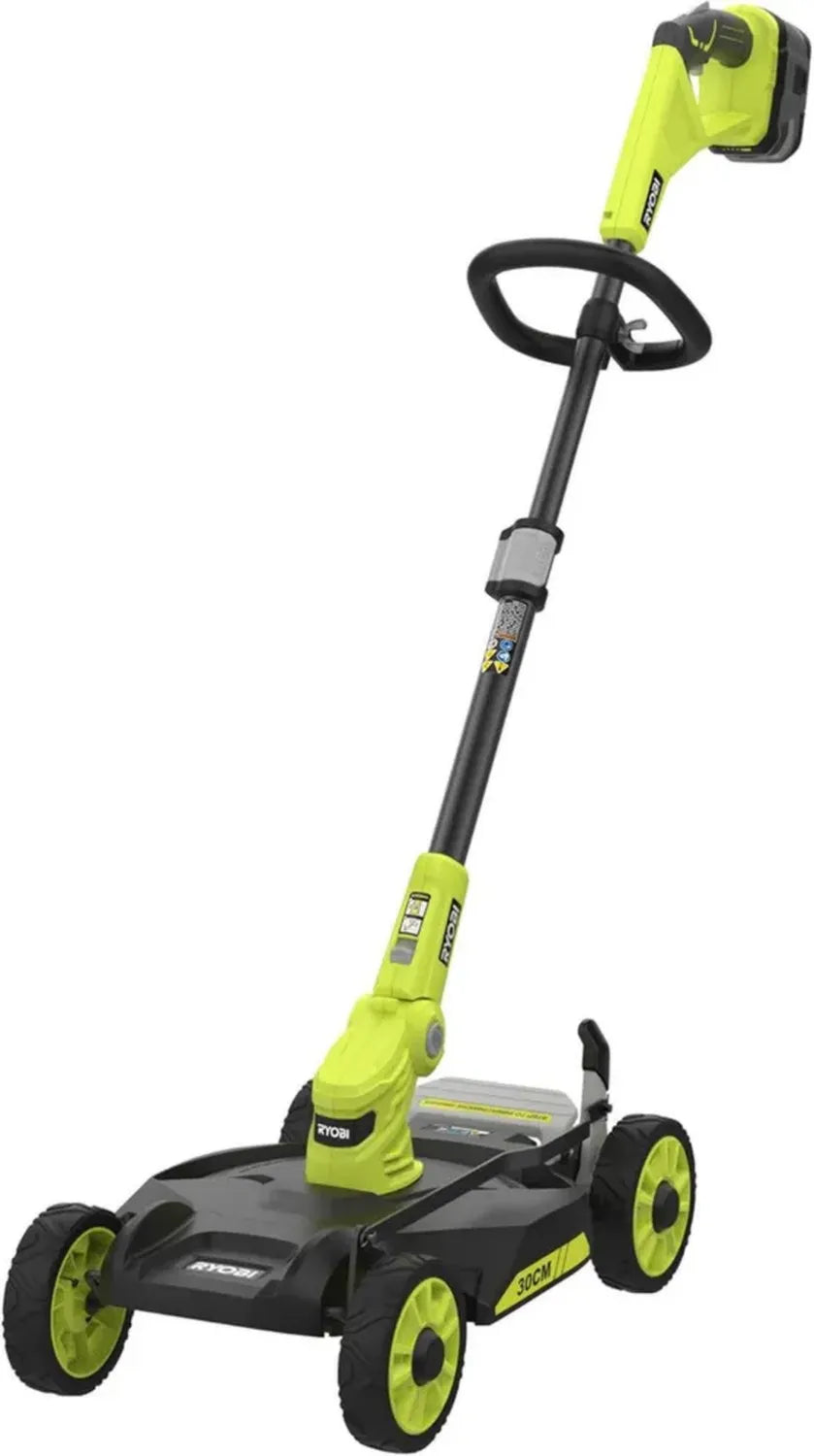 RYOBI Tondeuse/Coupe-Bordures sans Fil 18V One+ 30 cm avec Batterie et Chargeur, Perfect pour Jardins Compacts
