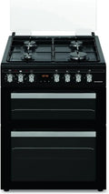 Schneider SCCG64DO-BM - Cuisinière à double four et 4 brûleurs à gaz - Noir mat