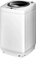 Mini Lave-Linge Automatique 3,5 kg avec Pompe et Panneau Tactile, Contrôle du Niveau d'Eau, Blanc