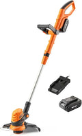 Lawnmaster Tondeuse Débroussailleuse sans Fil 24V, 25 cm avec Batterie et Chargeur