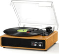 Tourne-disque Bluetooth avec Haut-parleurs Intégrés et Variateur de Vitesse, FYDEE