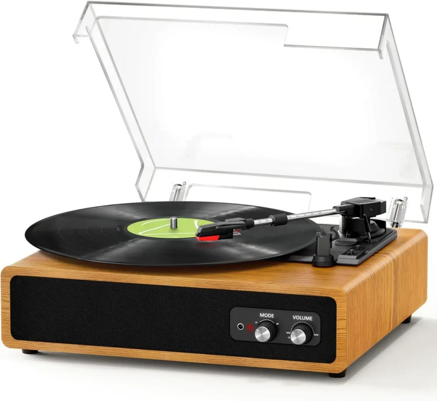 Tourne-disque Bluetooth avec Haut-parleurs Intégrés et Variateur de Vitesse, FYDEE