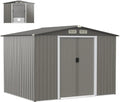 HOMASIS Abri de Jardin Métal - Toit Incliné, Porte Coulissante, Durable