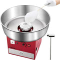 VEVOR Appareil à Barbe à Papa Électrique 1000 W, Machine Commerciale avec Bol Inox 52 cm, Cuillère à Sucre et Tiroir, Idéal Anniversaires et Fêtes, Rouge