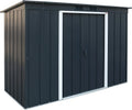 Abri de Jardin Métallique Duramax 8x4 avec Toit Inclinable, Anthracite, Rangement d'Outils Robuste