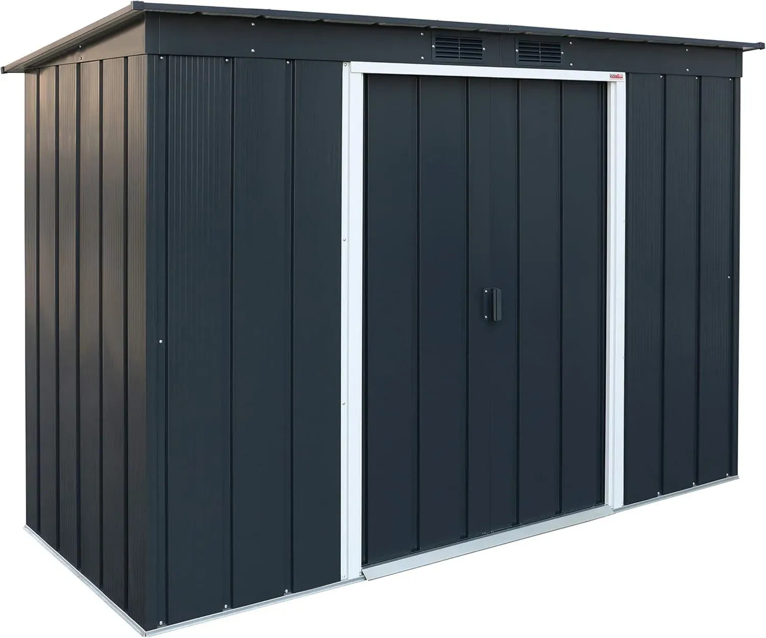 Abri de Jardin Métallique Duramax 8x4 avec Toit Inclinable, Anthracite, Rangement d'Outils Robuste