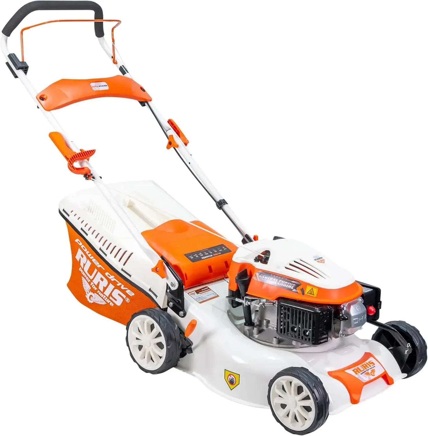 Tondeuse Thermique RURIS RX200S, 42 cm, 2,7 CV, Sac 45L, Multifonction 3 en 1, Hauteur Ajustable, Châssis en Acier