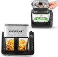 Friteuse à Air NutriChef 1500W avec Bol en Verre 4L et Gril de Table