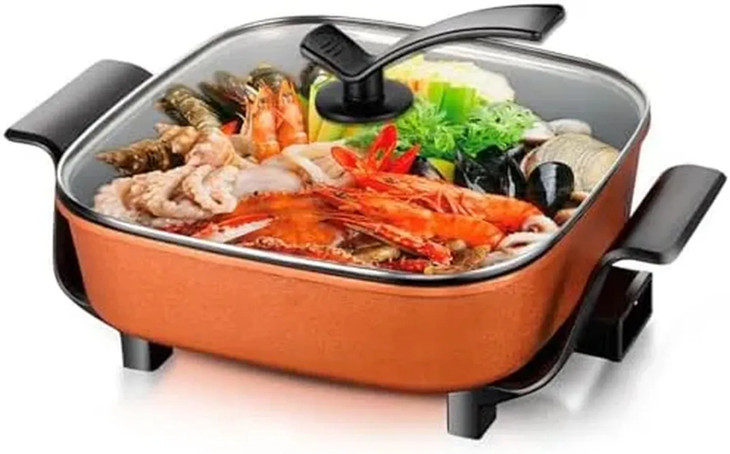 Cuiseur Multifonction Électrique Portatif avec Couvercle Vapeur pour Cuisine