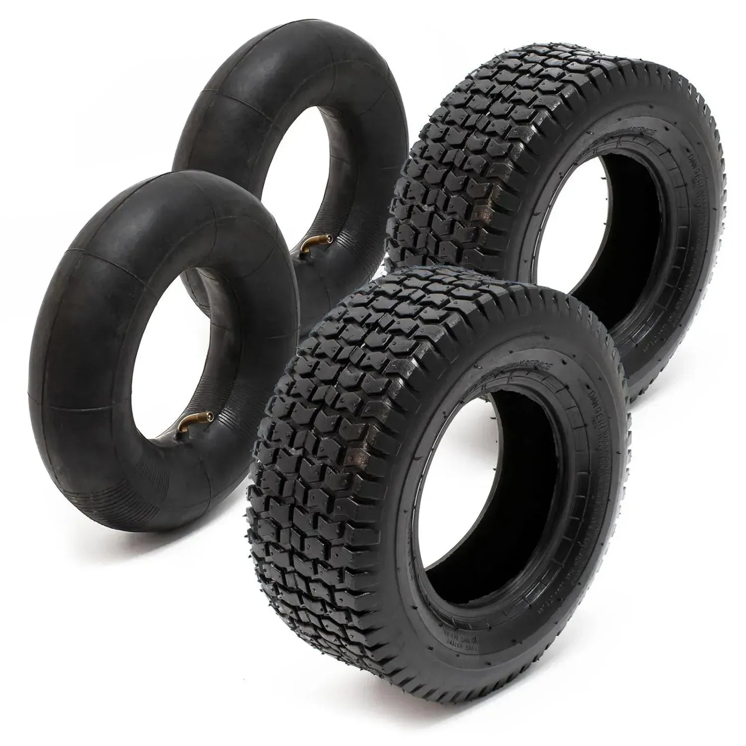 Ensemble de 2 Pneus 18x8.50-8 avec Chambres à Air – Valve Anglée – Charge 370 kg – Idéal pour Tracteurs de Gazon