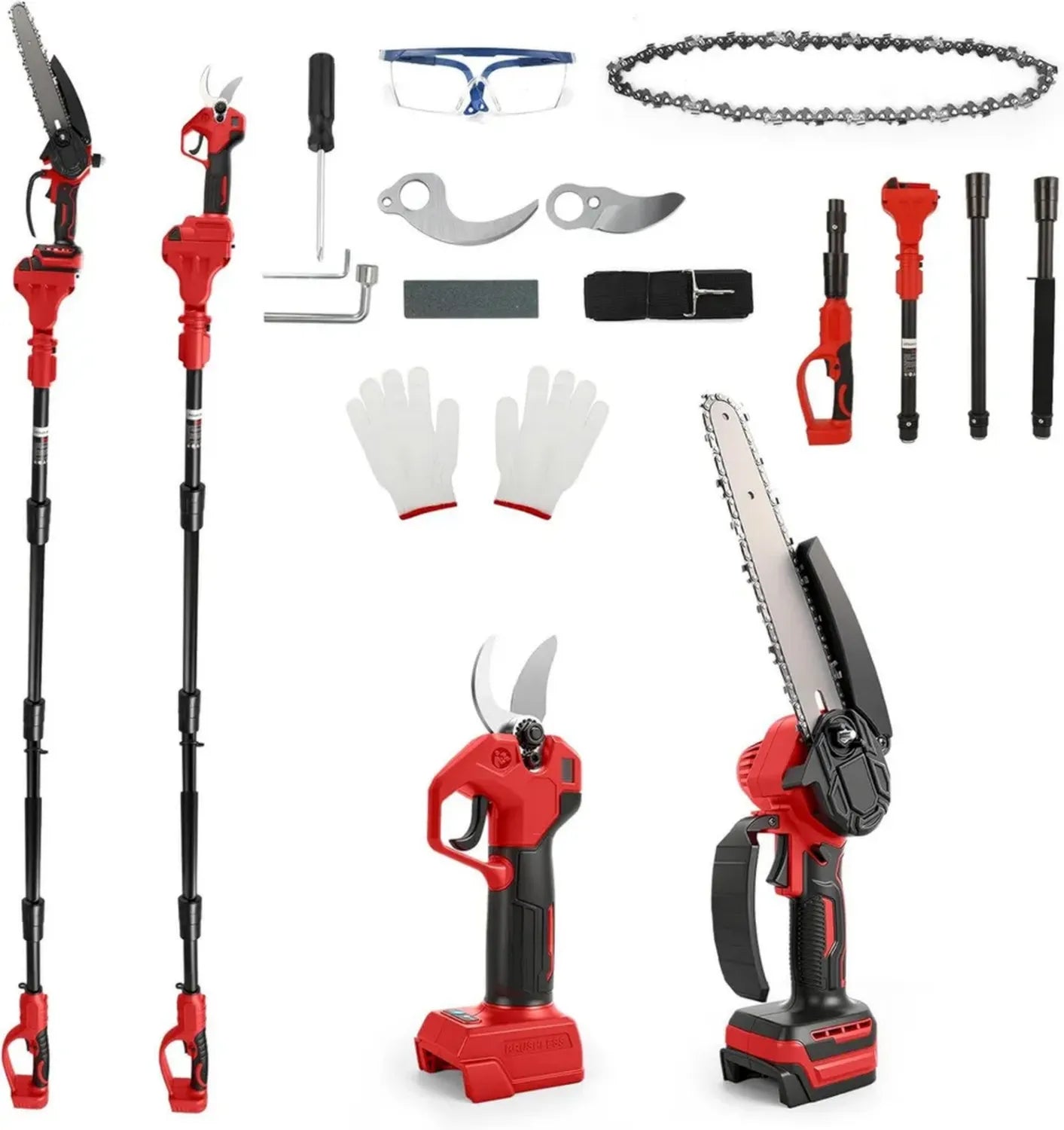 Tronçonneuse et Sécateur Sans Fil 4 en 1, 20,3 cm, Compatibles Milwaukee M18V, avec Extension