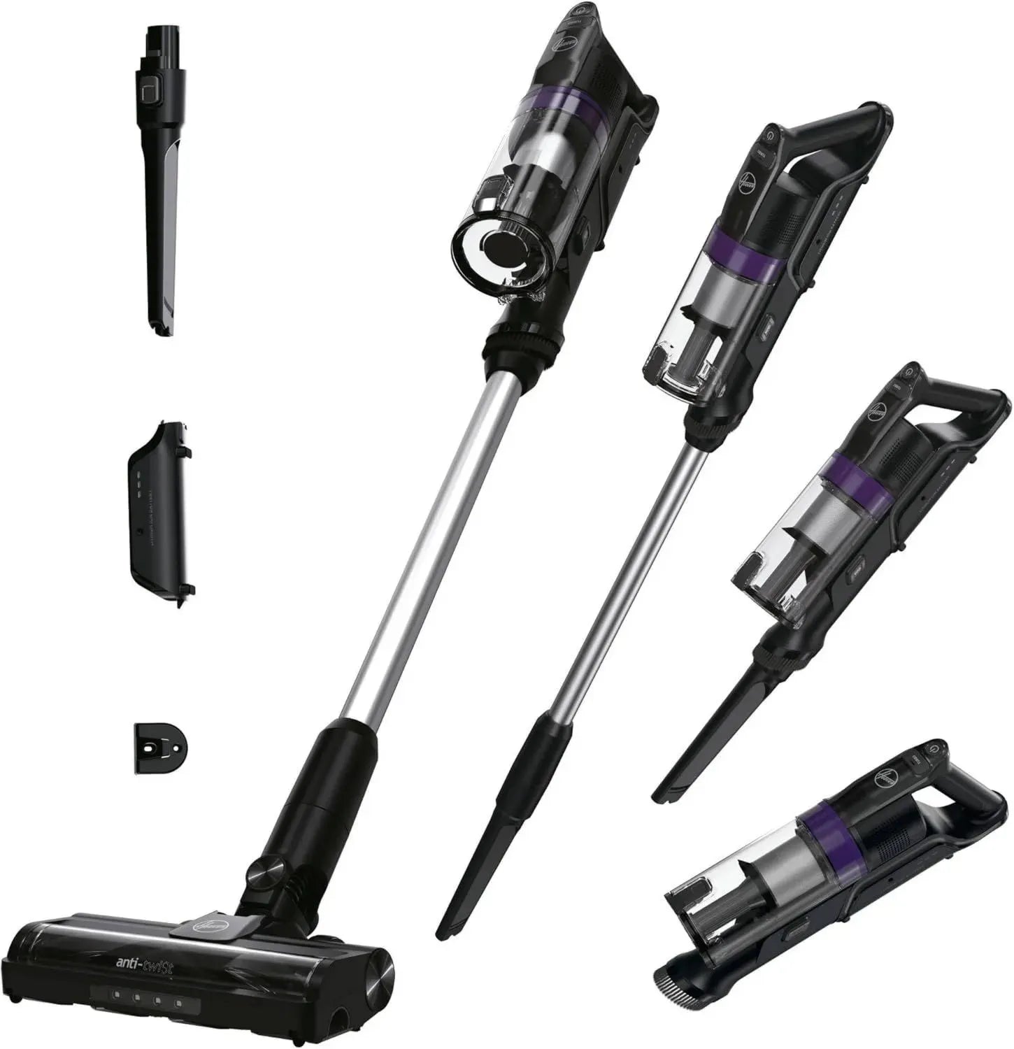 Aspirateur Balai Hoover HF1 Plus sans Fil, Léger et Puissant, Brosse Anti-emmêlement, Éclairage LED, Batterie Amovible, Mode Turbo