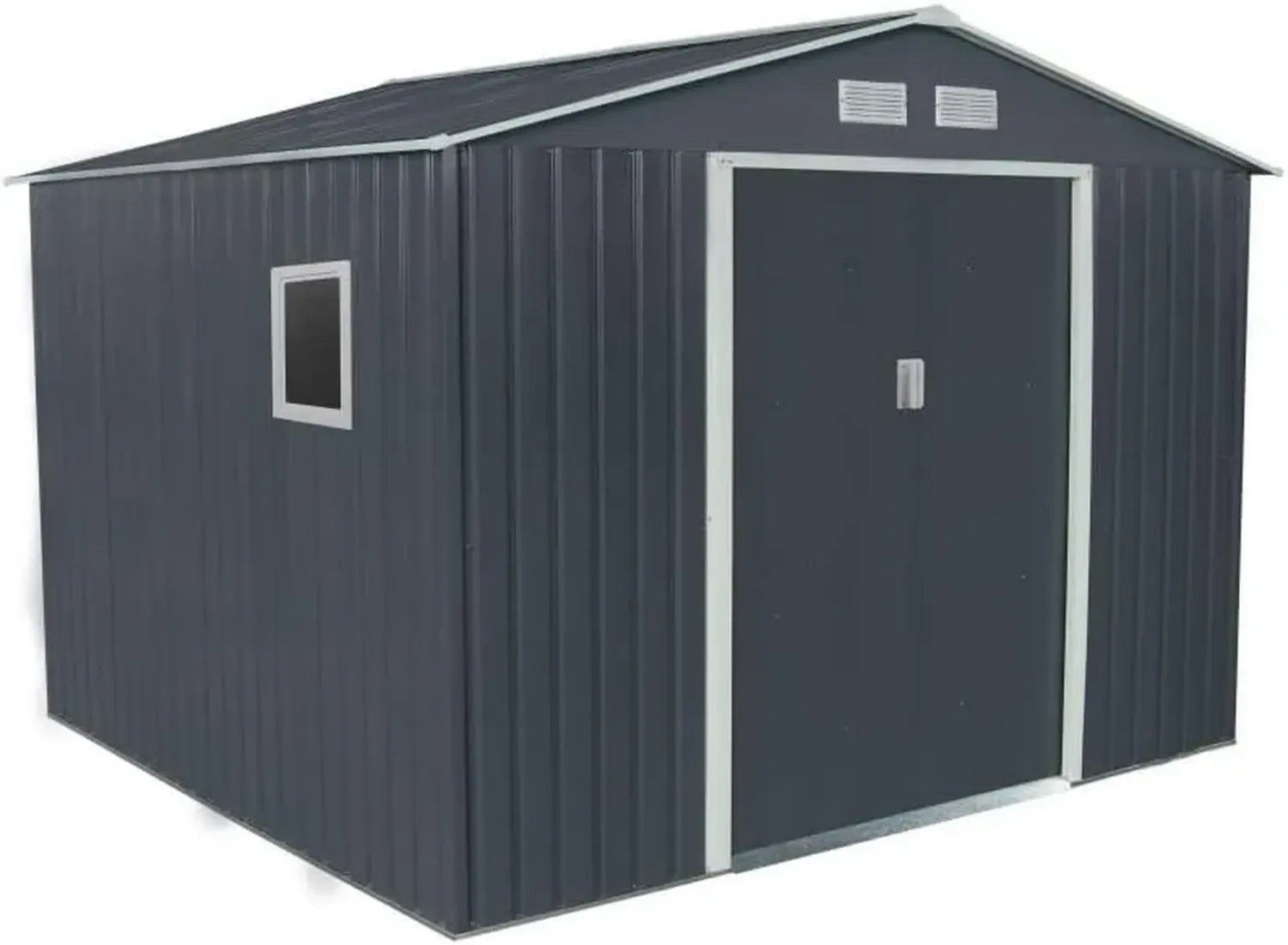 Abri de Jardin Métallique Anthracite 7,06m² avec Fenêtre Latérale et Kit d'Ancrage