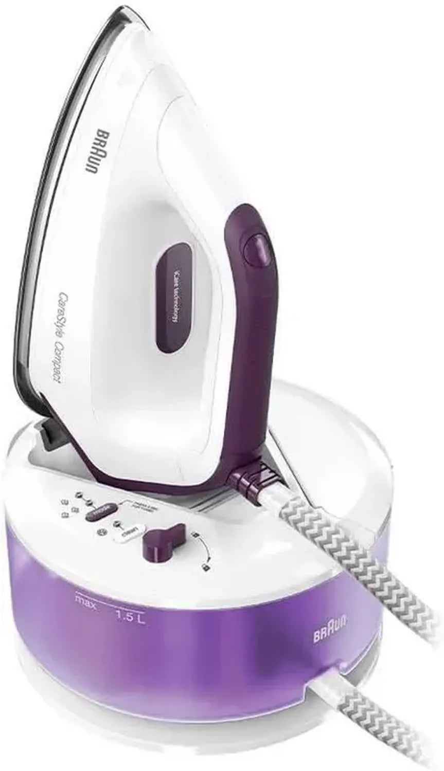 Centrale Vapeur Braun Série 2, Semelle Céramique, 5 Bars, Vapeur Verticale, Violet