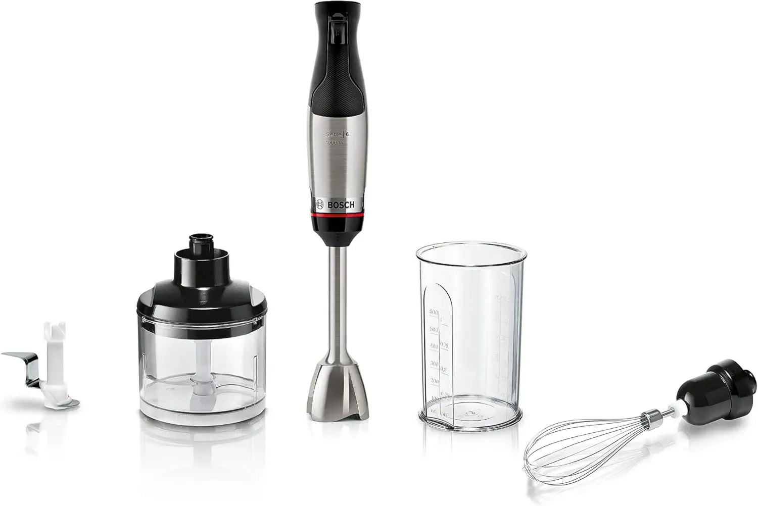 Mixeur Plongeant Bosch ErgoMaster Series 6, 1000W, Vitesse Variable, QuattroBlade Pro, Accessoires Inclus