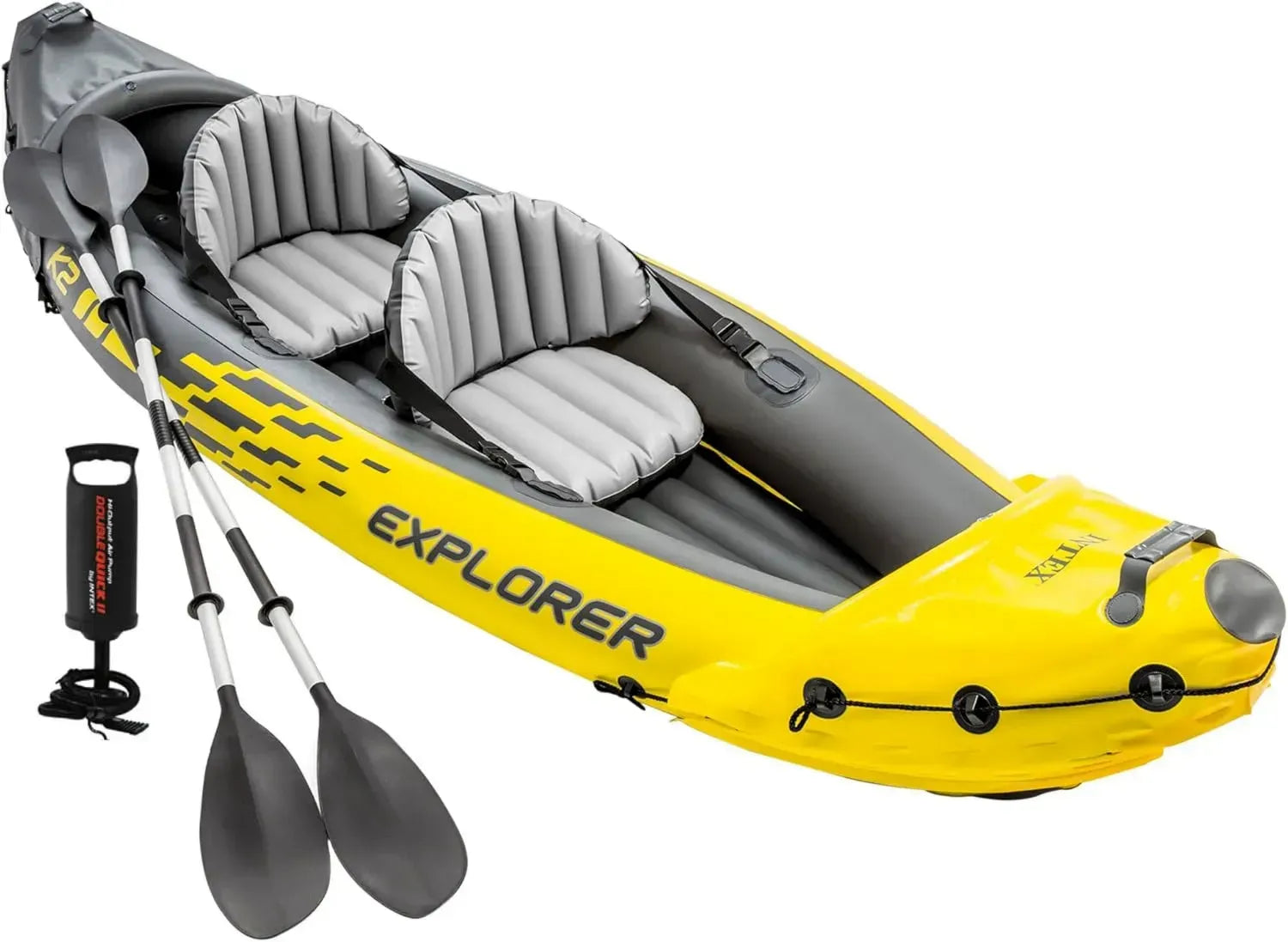 Kayak Gonflable Intex Explorer K2 pour 2 Personnes avec Rames et Pompe