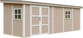 Abri de Jardin Premium 14,3 m² en Bois Réutilisable - Dimensions: 231x248x648 cm - Timbela M941B Marron