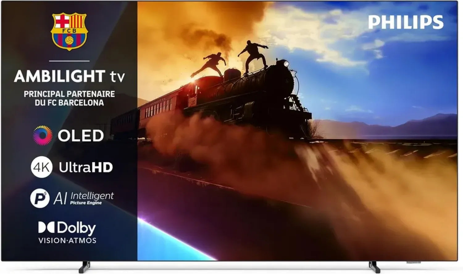 Téléviseur OLED 4K 77 Pouces Philips Ambilight avec Intelligence Artificielle, Dolby Vision et Son Atmos