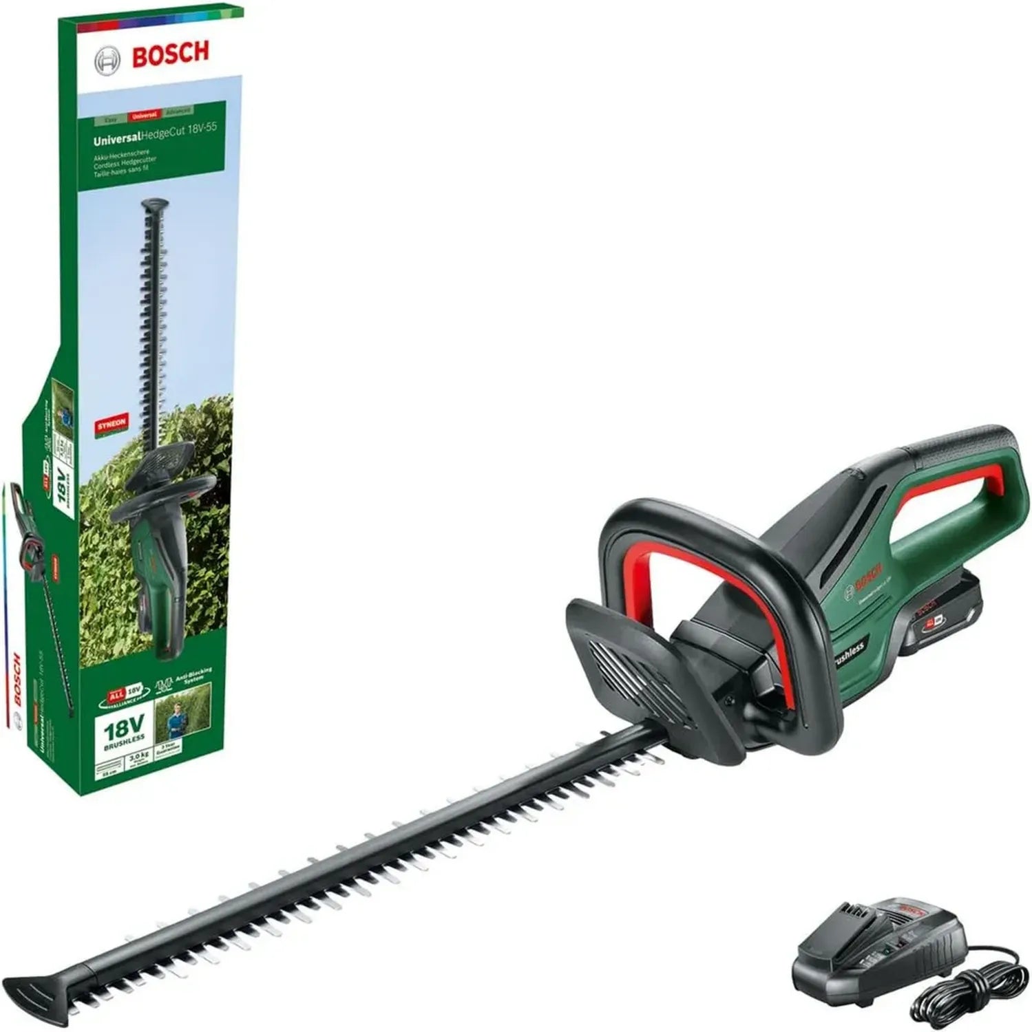 Taille-haie sans fil Bosch 18V-50 avec batterie 2,5 Ah, lame de 50 cm