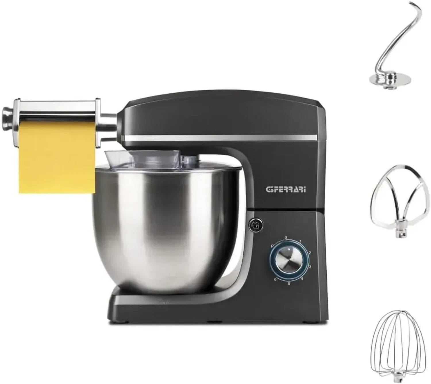 Robot Pâtissier G3 Ferrari 1500W avec Laminoir, 10L, Acier Inoxydable, 6 Vitesses, Gris