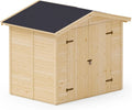 Abri de Jardin en Bois Naturel avec Porte Double - 244x170x181 cm