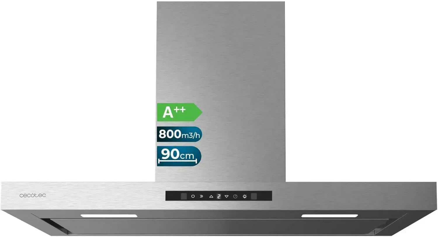 Cecotec Hotte Aspirante 90 cm Inox A++ 800m³/h Écran Tactile