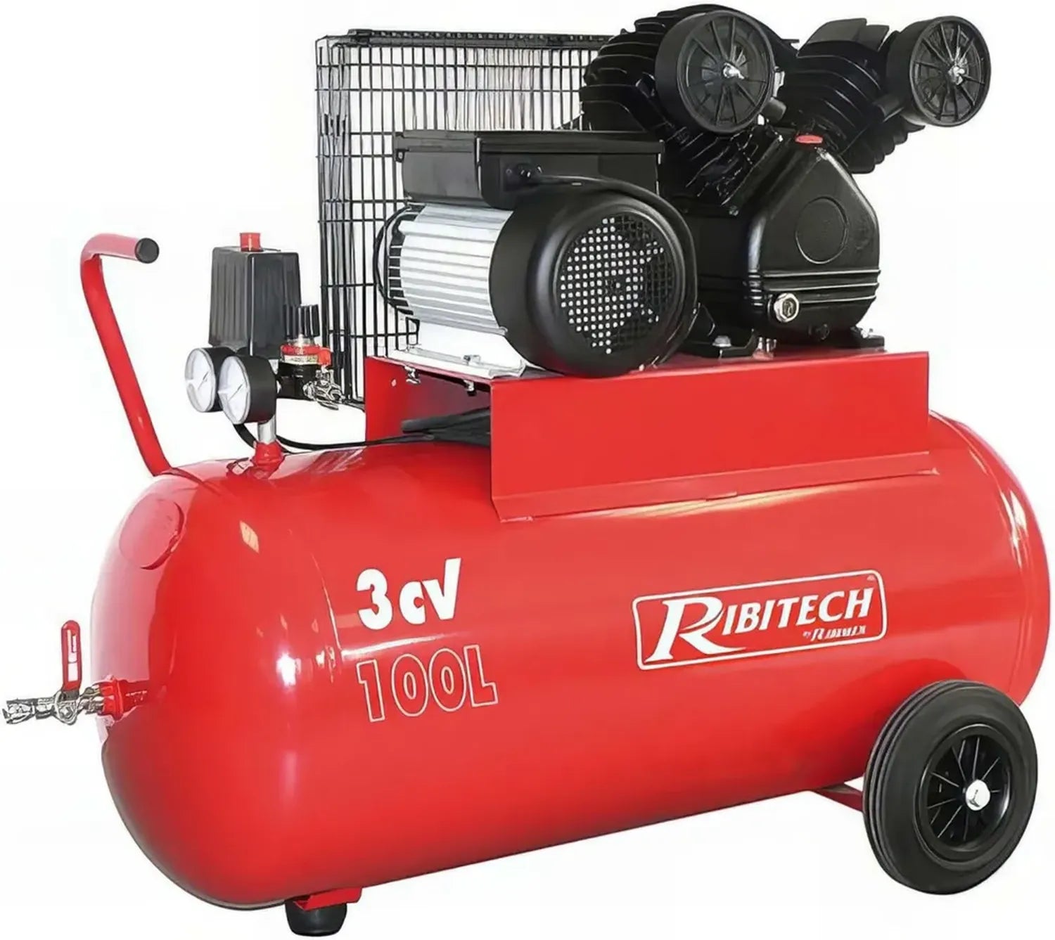 Compresseur à Air Ribitech 100L, 8 bars, 3CV, Tête en V