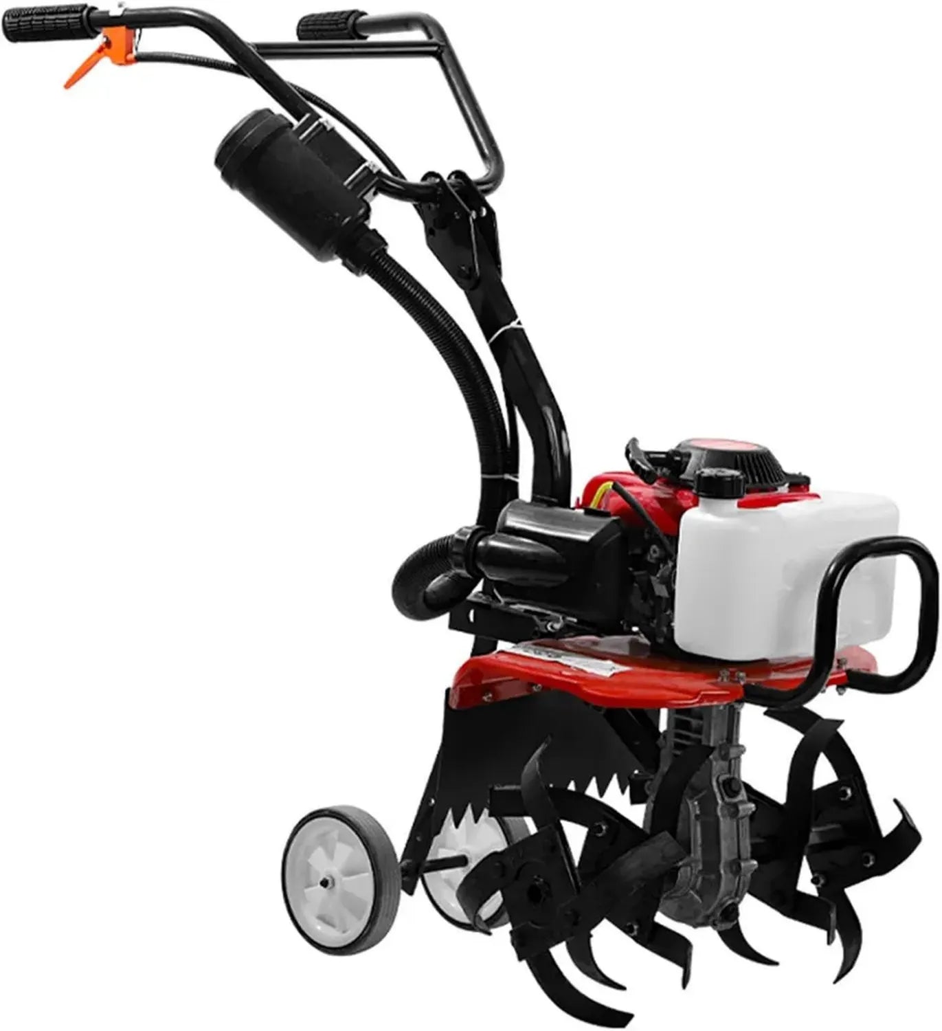 Cultivateur thermique portable, compact et léger avec poignées ergonomiques pour un jardinage efficace